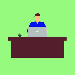 man with a laptop in the office