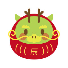 達磨の仮装をしている辰　年賀状素材　辰年