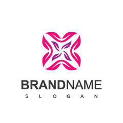 Flower Logo Template, Beauty Symbol