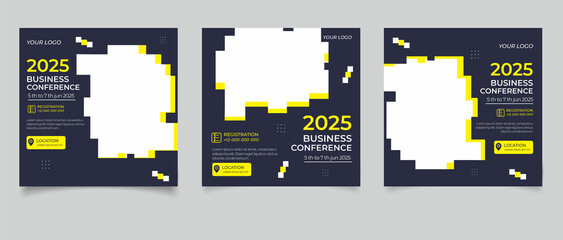 Digital marketing live webinar and corporate social media post template	
