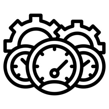 black gears and speedometers icon clip art preview