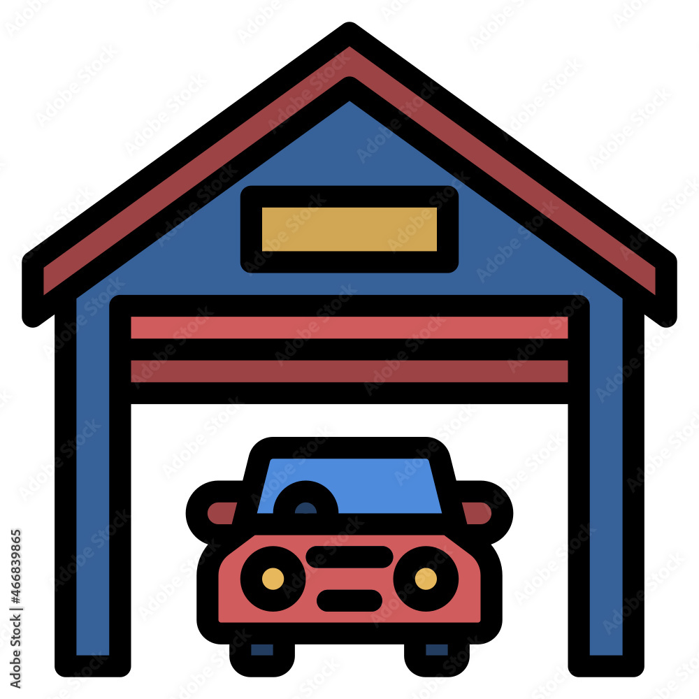 Canvas Prints garage line icon