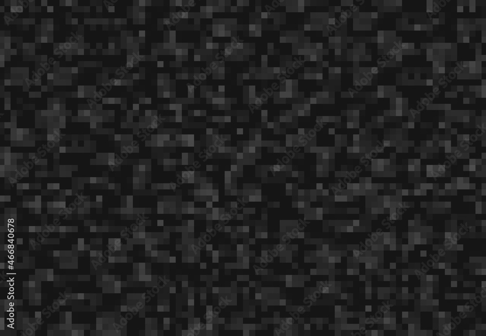 Poster coal, carbon and charcoal cubic pixel blocks pattern, vector game background. coal mine cube pixel, 