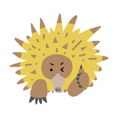 ハリモグラ（エキドナ）　オーストラリアの動物　いいねのポーズ