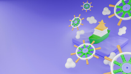 3d rendering indian navy day background with empty space