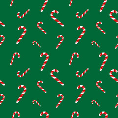 candy cane pattern on green background for website banner or social media wallpaper design and fabric or paper printing element