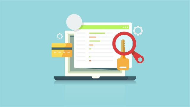 Keyword research for seo optimization, competitor analysis, collecting new keyword data for pay per click advertising campaign, ppc concept. Business marketing, 2d animation 4k video clip.