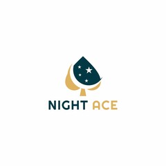 Night Ace Logo Design Vector