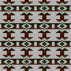 Knitted ornamental seamless pattern