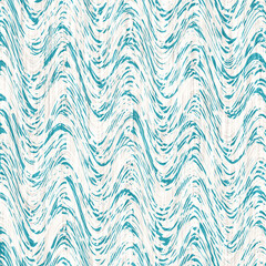 Aegean teal mottled swirl wave linen nautical texture background. Summer oceanside living style stripe home decor. Worn turquoise blue wavy coast effect dyed textile seamless pattern.