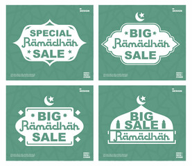 Special big sale for ramadhan, STICKERS RAMADHAN big sale, flash sale, banner vector, super sale ramadhan green color