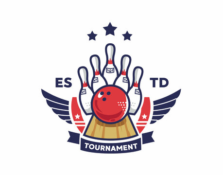 bowling  with wings logo for all types of teams and events