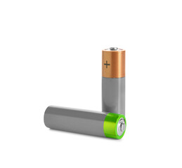 Alkaline batteries isolated on white background