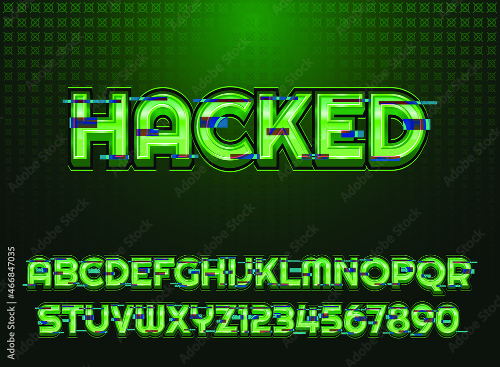 Sticker modern glitch green hacked screen text effect