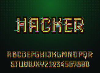 dark gold green hacker screen text effect
