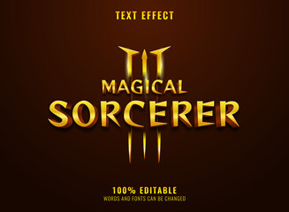 Fototapeta premium fantasy golden luxury magical sorcerer text effect