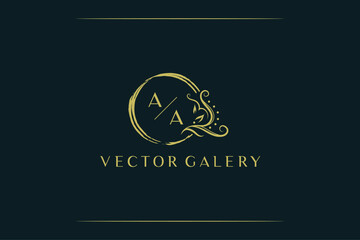 Fototapeta na wymiar Letter Aa Logo. Initial Letter Design Vector Luxury Colors