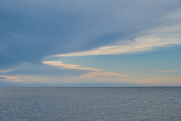 Obraz premium Sea sunset. Quiet calm sea.