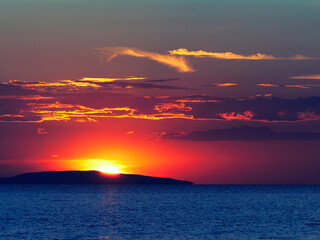 Sunset at sea.