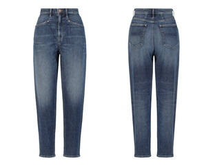 Blue women's modern jeans. Casual style