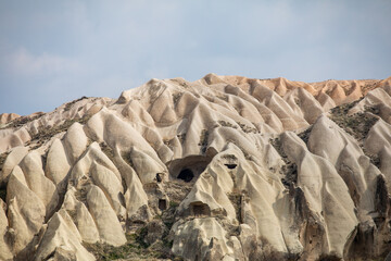 Landscapes in Cappadocia Turkey. Mountain valleys a place to travel in Turkey