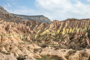 Fototapeta premium Landscapes in Cappadocia Turkey. Mountain valleys a place to travel in Turkey