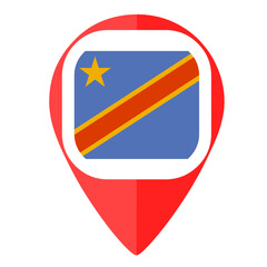 Democratic Congo flag pin marker locator country