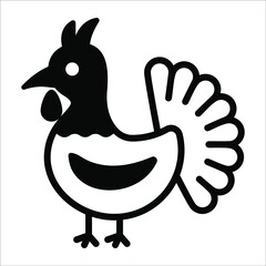 turkey vector black filled outline icon. Modern thin line symbols. Collection of traditional elements.
