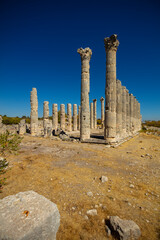 Fototapeta premium The Temple of Zeus of Diokaesareia ( Uzuncaburc ) Ancient City in Mersin, Turkey