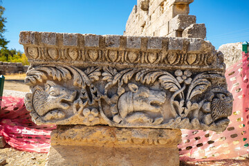 The Temple of Zeus of Diokaesareia ( Uzuncaburc ) Ancient City in Mersin, Turkey