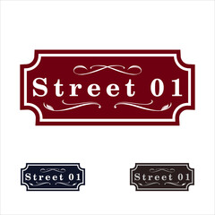 Addressable figured plate with a street number for residential and non-residential premises, houses, shops, cafes. Different colors pattern, isolated vector illustration
