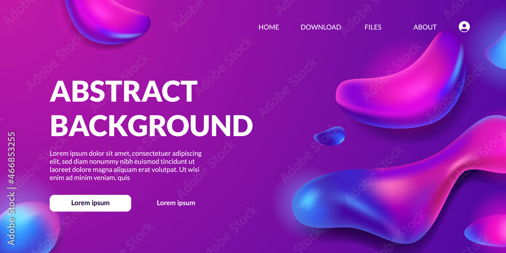 Poster purple abstract drop blob dynamic shape fluid bubble vivid bright vibrant element with purple backgr