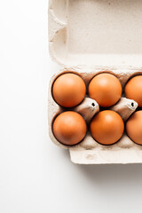 chicken eggs in a dozen storage tray