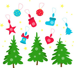 Christmas decorations to create a festive design