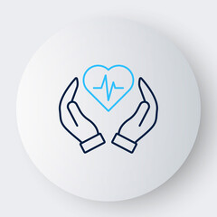 Line Life insurance icon isolated on white background. Security, safety, protection, protect concept. Colorful outline concept. Vector