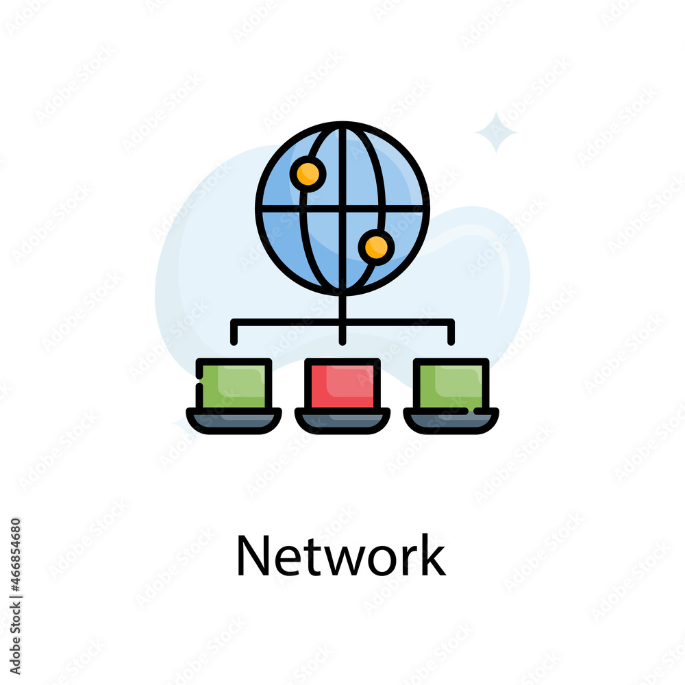 Poster network vector fill outline icon design illustration. web analytics symbol on white background eps 1