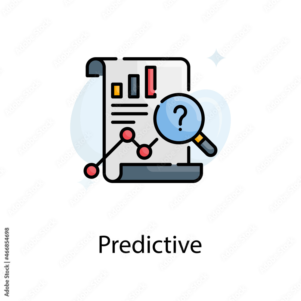 Poster predictive vector fill outline icon design illustration. web analytics symbol on white background ep