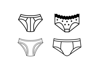 Underwear icon set design template vector isolated illustration