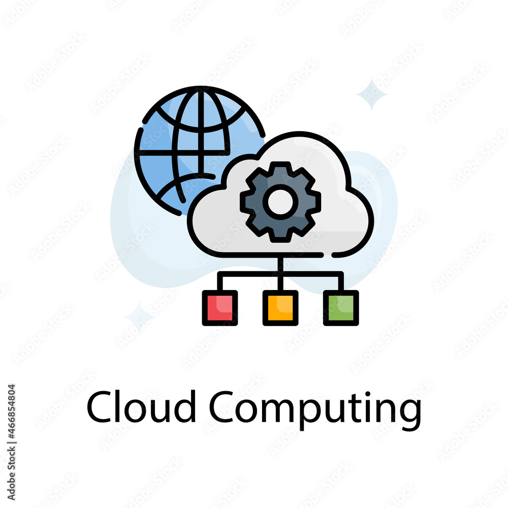 Poster cloud computing vector fill outline icon design illustration. web analytics symbol on white backgrou