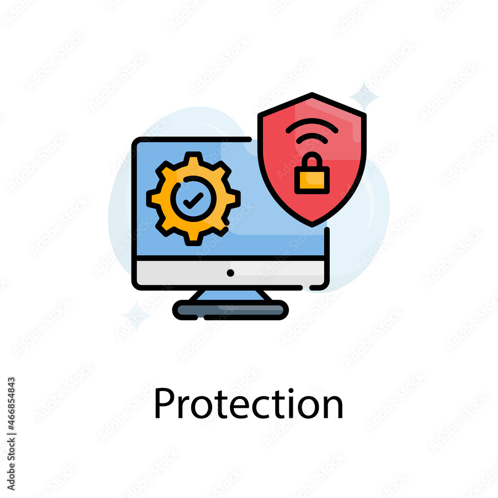 Poster protection vector fill outline icon design illustration. web analytics symbol on white background ep