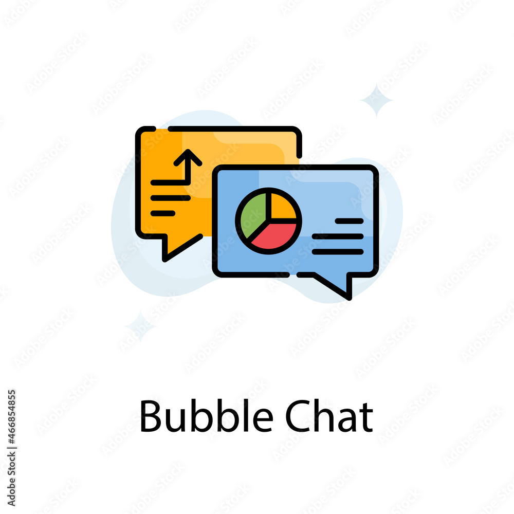 Poster bubble chat vector fill outline icon design illustration. web analytics symbol on white background e