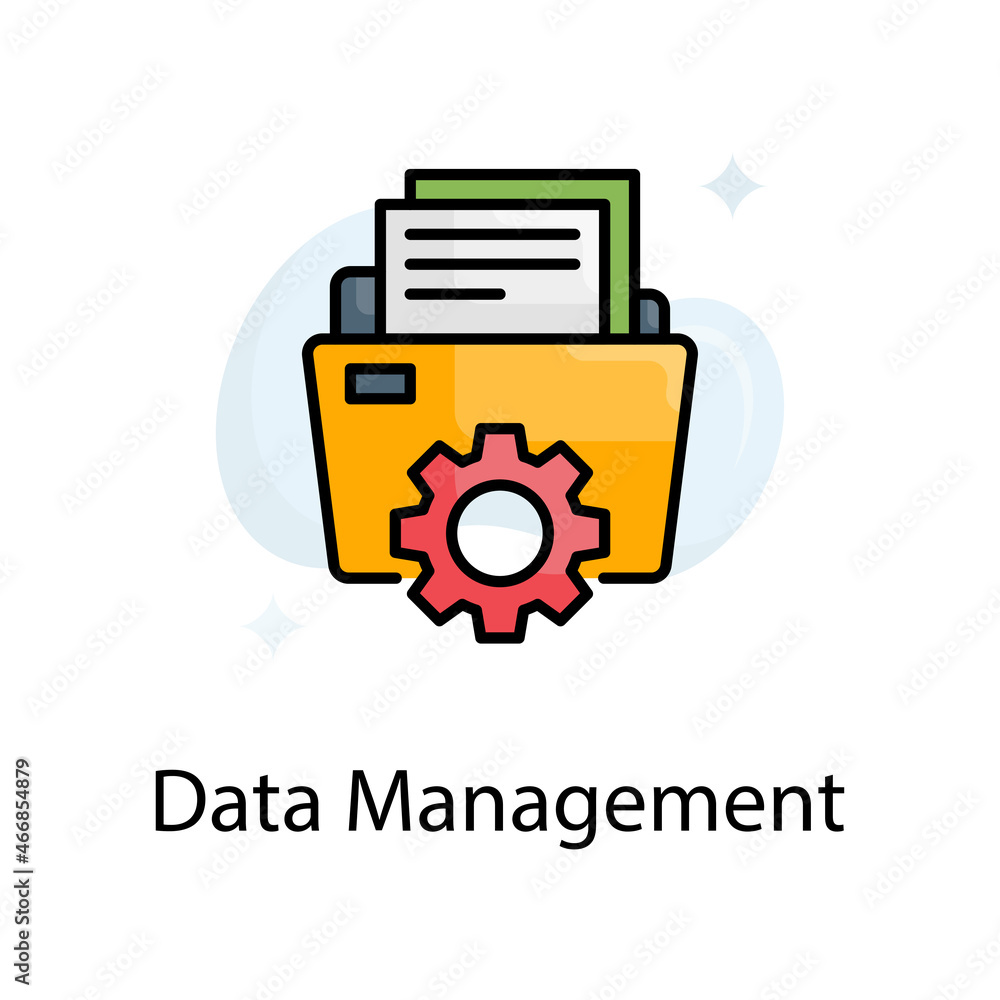 Poster data management vector fill outline icon design illustration. web analytics symbol on white backgrou
