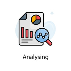 analysing vector fill outline Icon Design illustration. Web Analytics Symbol on White background EPS 10 File