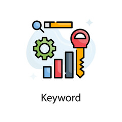 Keyword vector fill outline Icon Design illustration. Web Analytics Symbol on White background EPS 10 File