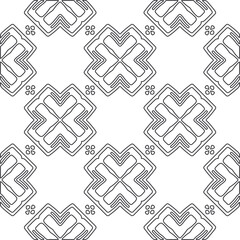 floral pattern background.Repeating geometric pattern from striped elements.   Black and white pattern.