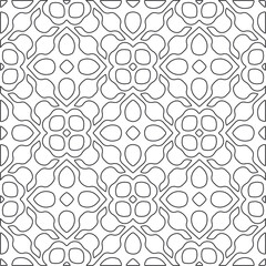 floral pattern background.Repeating geometric pattern from striped elements.   Black and white pattern.