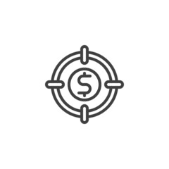 Dollar target line icon