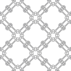 Vector pattern with symmetrical elements . Repeating geometric tiles from striped elements.large black pattern .