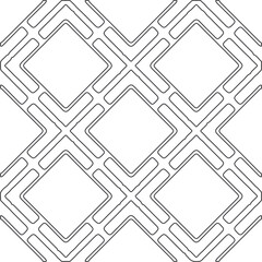 Vector pattern with symmetrical elements . Repeating geometric tiles from striped elements.large black pattern .