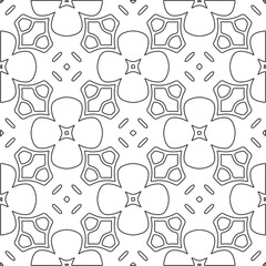 Vector pattern with symmetrical elements . Repeating geometric tiles from striped elements.large black pattern .